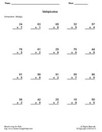 3-Digit Multiplication Worksheets Image