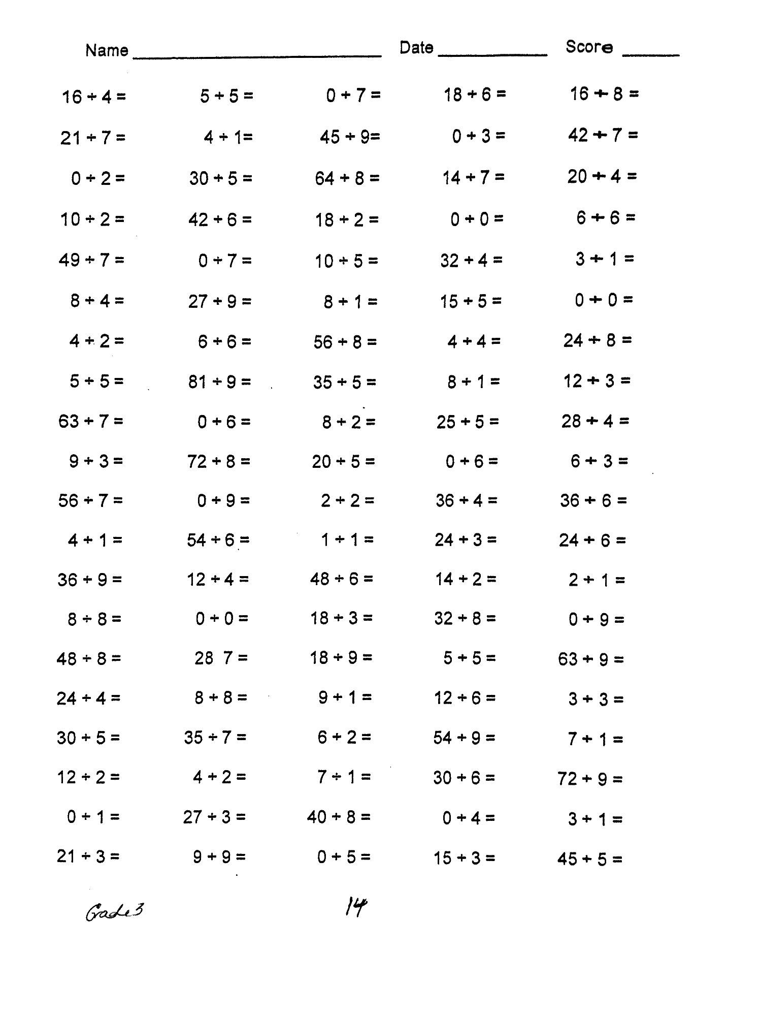 3rd Grade Math Worksheets Multiplication Division Image