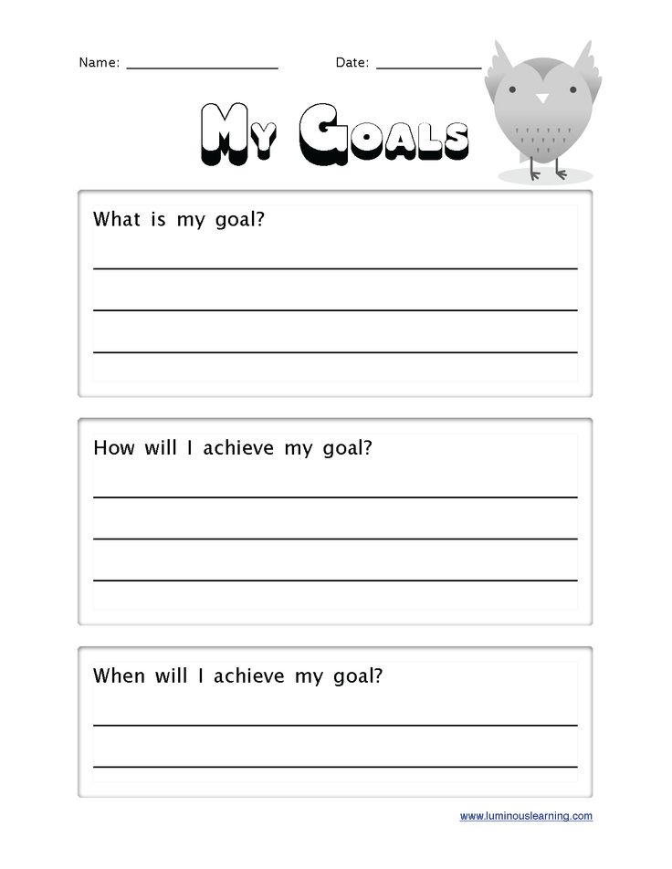 Academic Goal Setting Worksheet Image