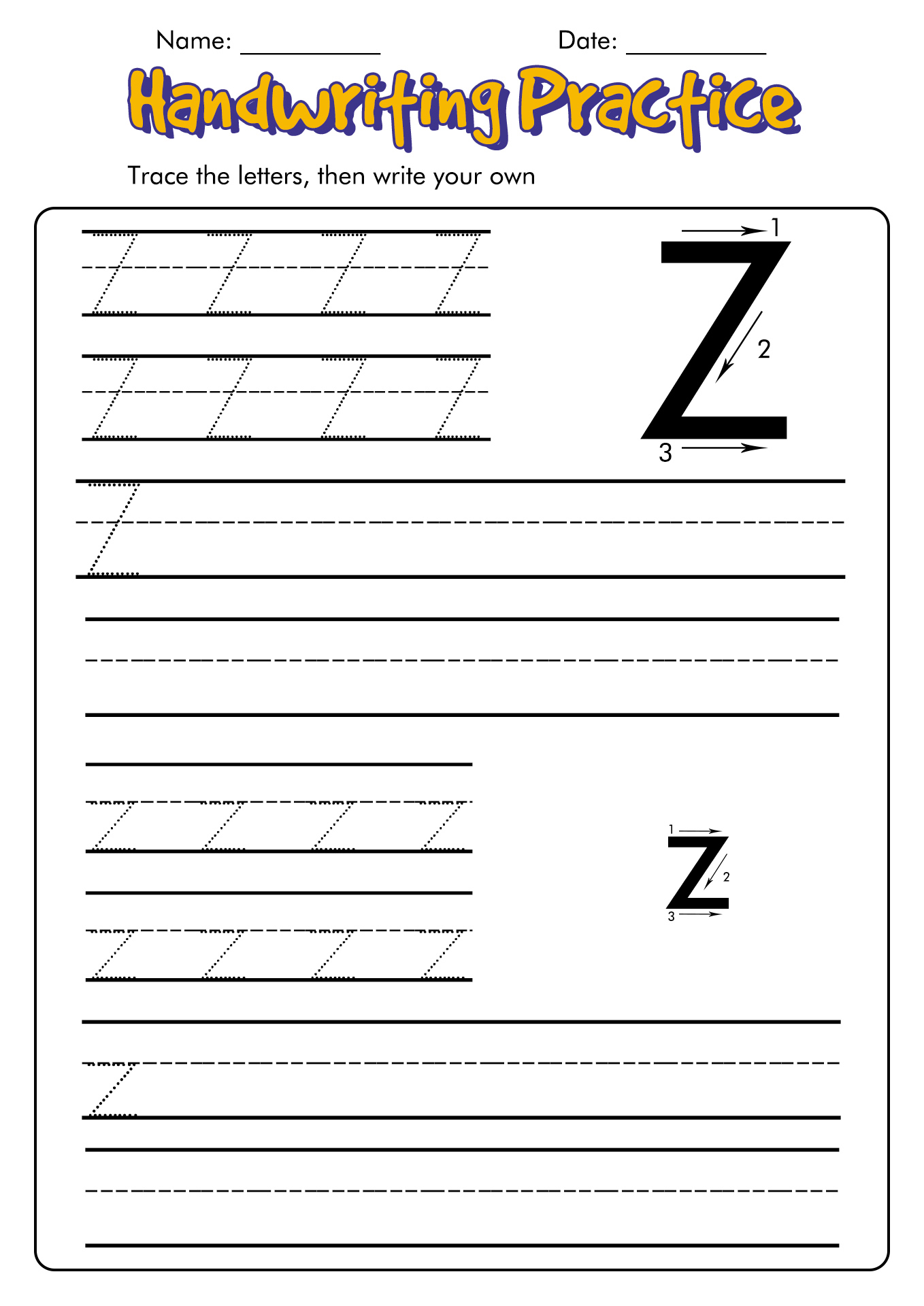 Alphabet Handwriting Practice Image