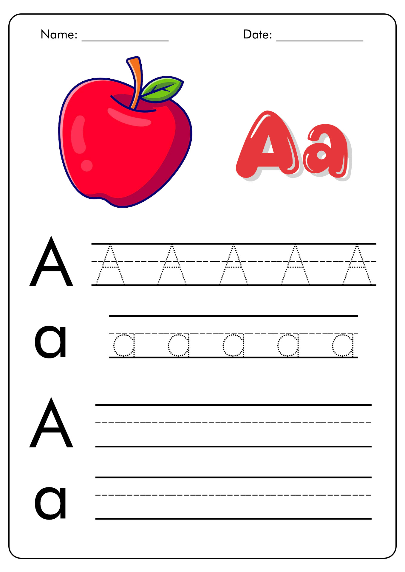 Alphabet Writing Practice Letter Sheets Image