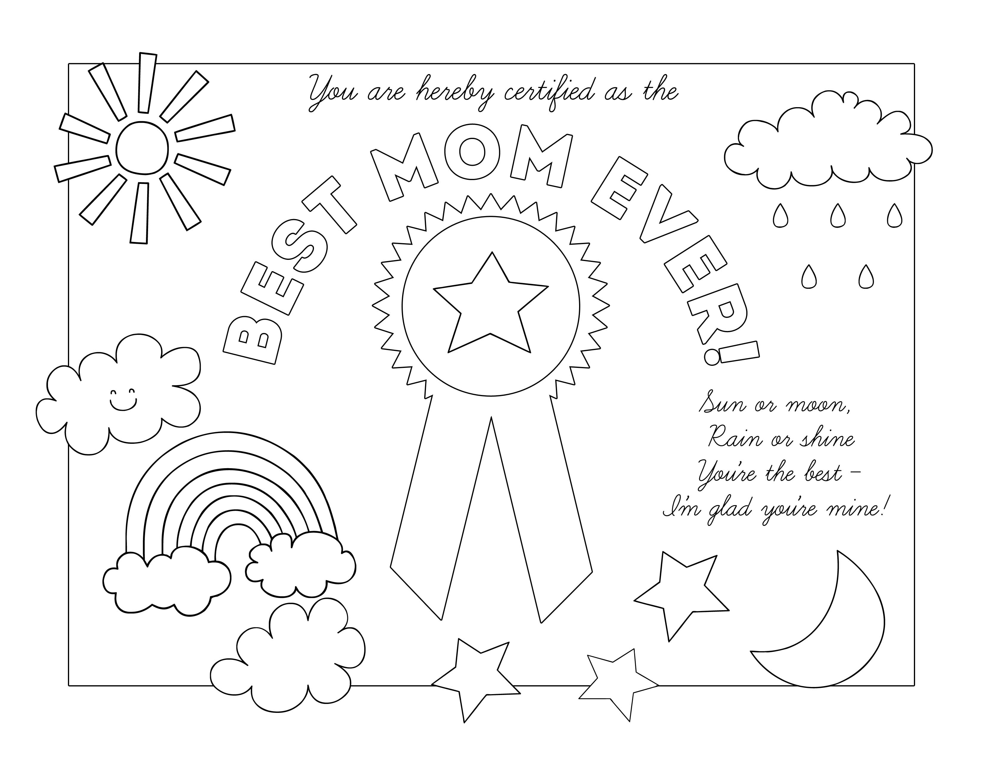 Best Mom Ever Coloring Pages Image