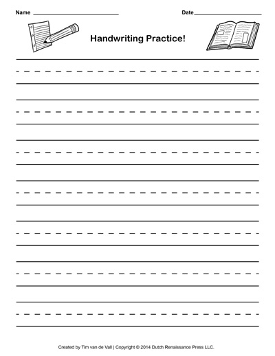 Blank Handwriting Paper Template Image