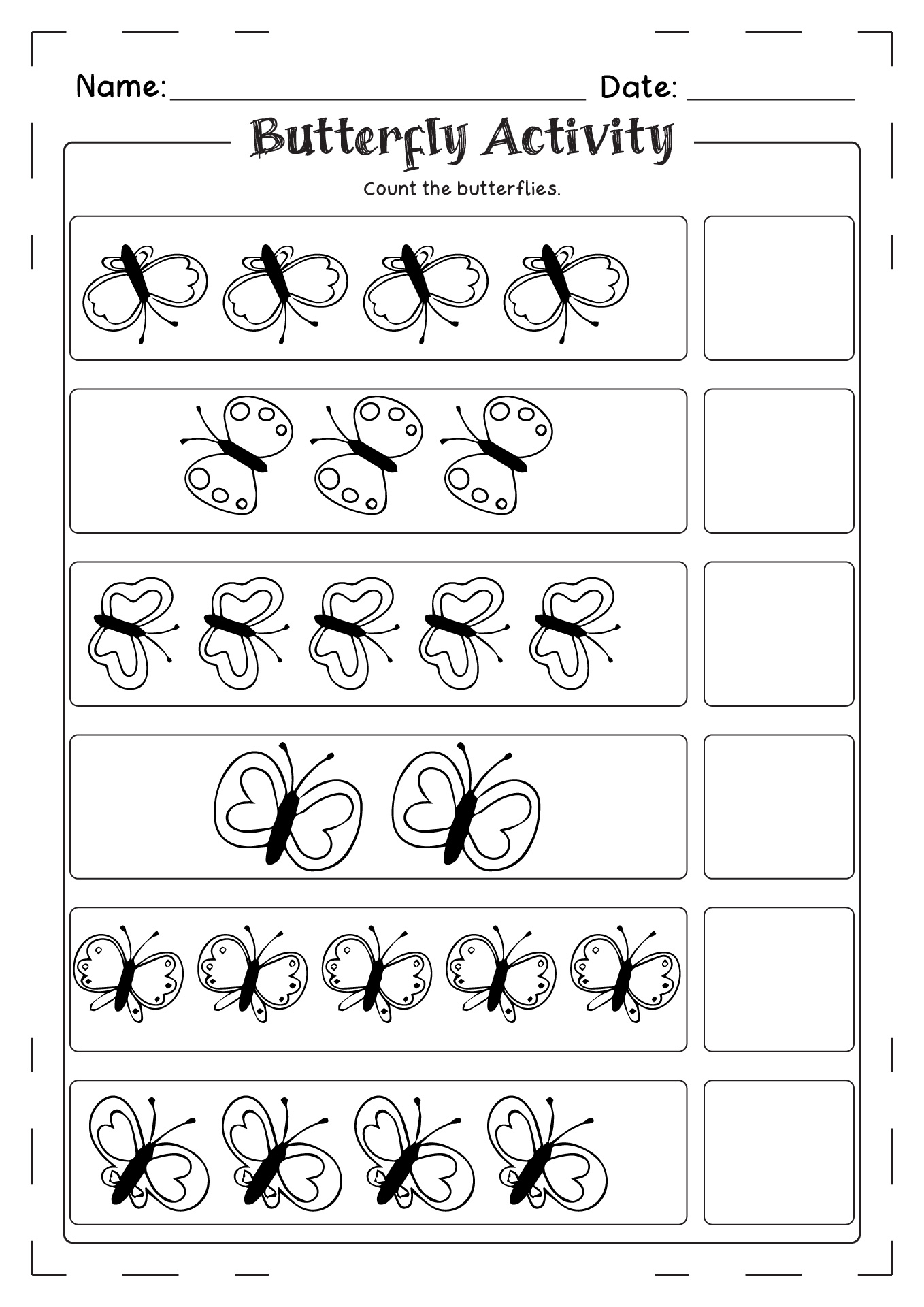 Butterfly Activity Worksheets