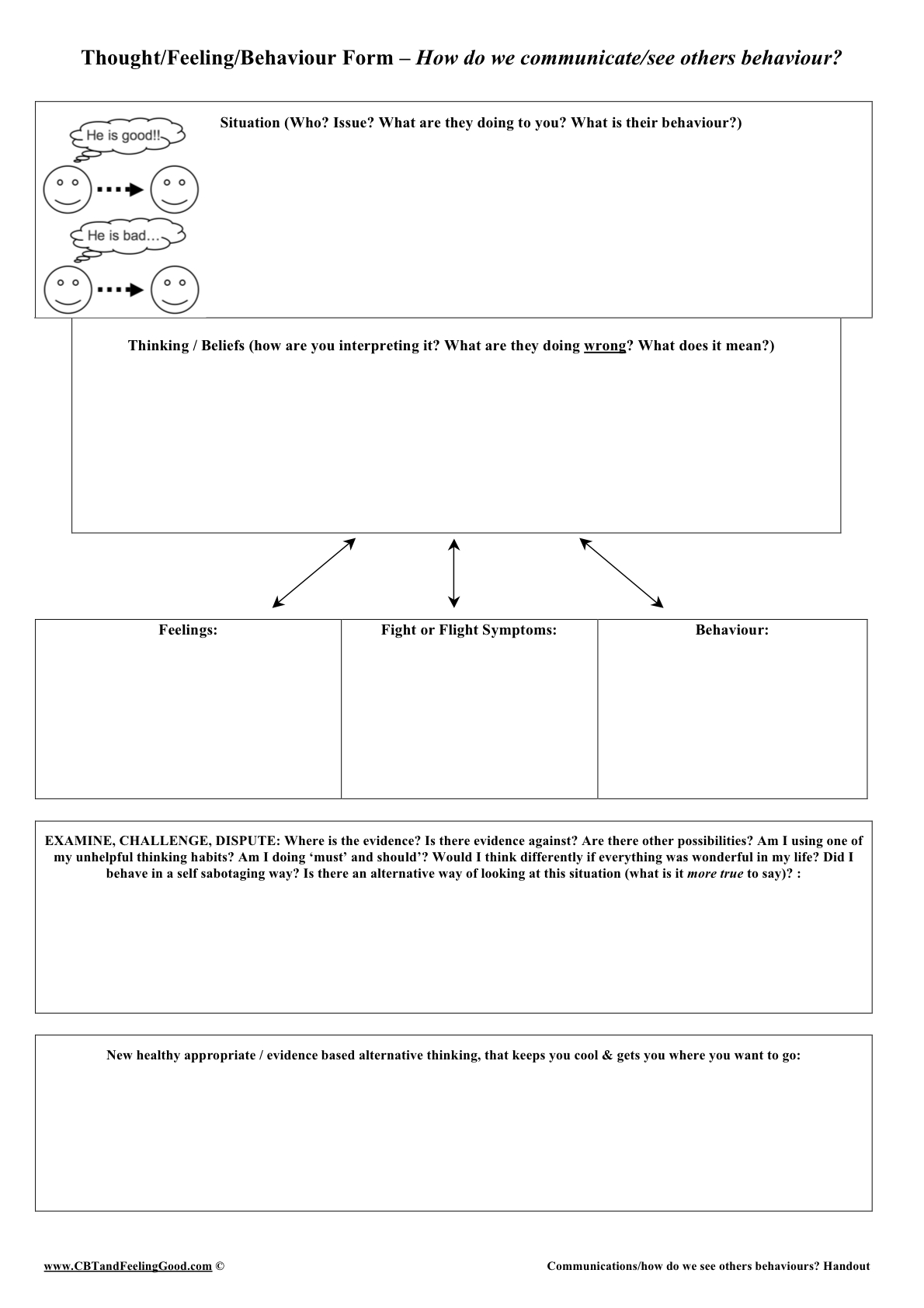 CBT Group Therapy Worksheets Image