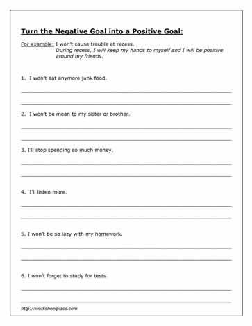 Counseling Goal Setting Worksheet Image