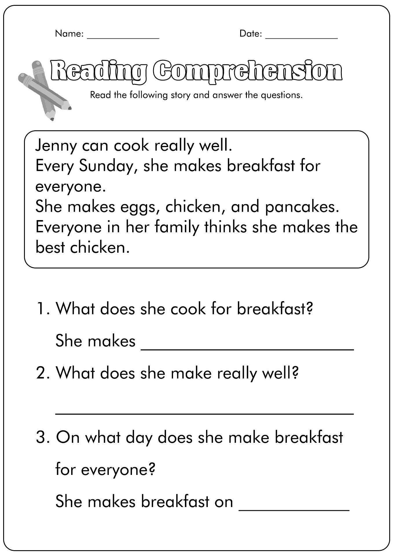 Free Printable Reading Comprehension Worksheets For Esl Students