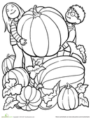 Giant Pumpkin Worksheets Coloring Page Image