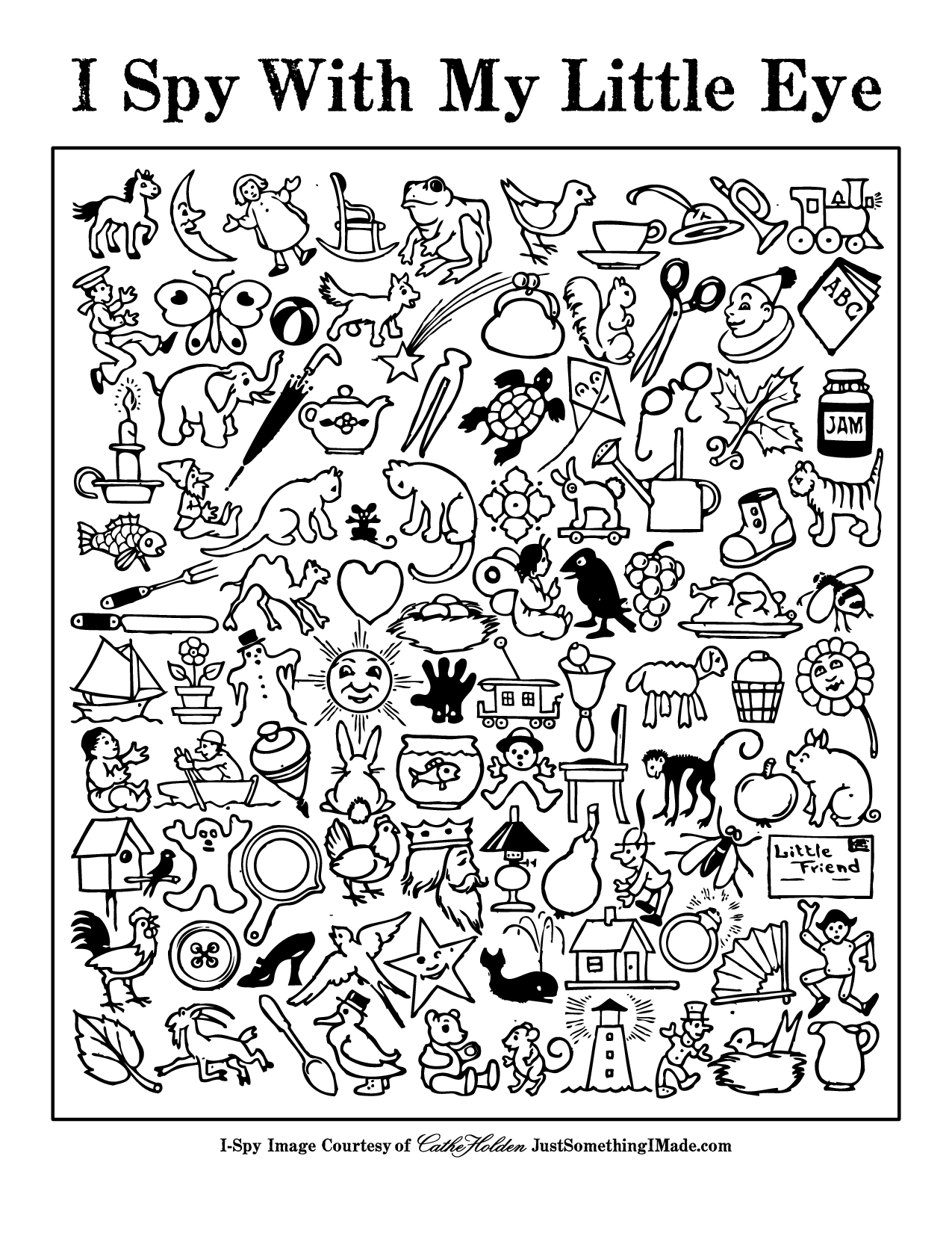 I Spy Coloring Pages for Kids Image