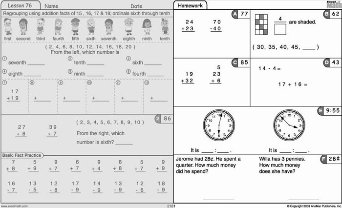 Kindergarten Math Homework Sheets Image