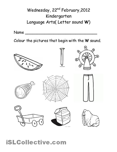 Letter W Worksheets Preschool Image