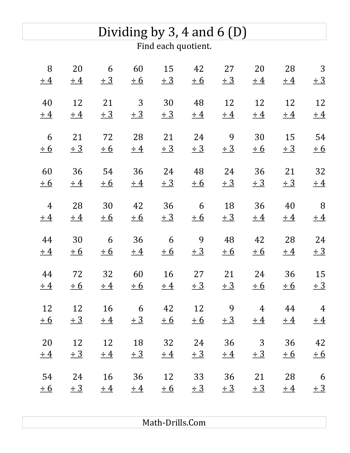 Multiplication Division Worksheets 3rd Grade Image