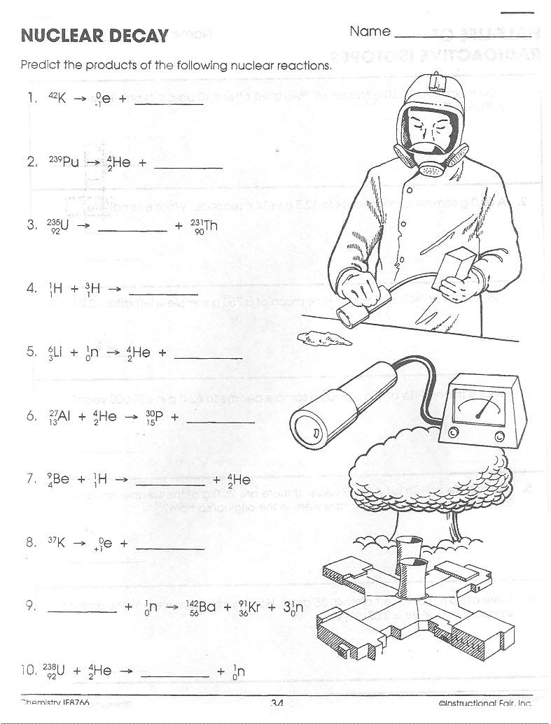 Nuclear Decay Worksheet Answer Key Image