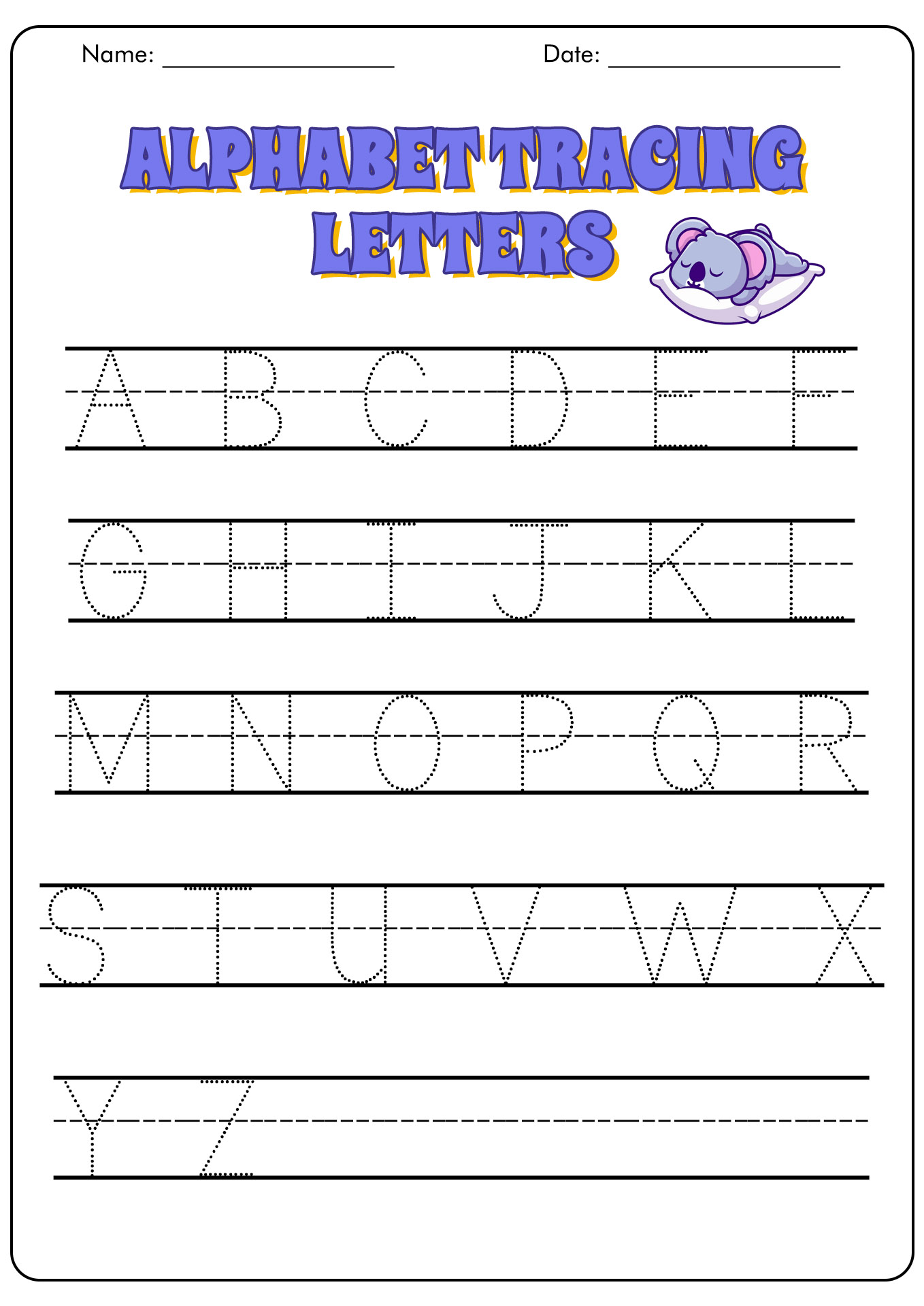 Practice Writing Alphabet Letter Worksheets