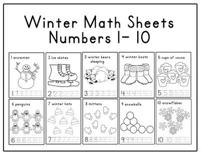 Preschool Winter Math Worksheets Printable Image