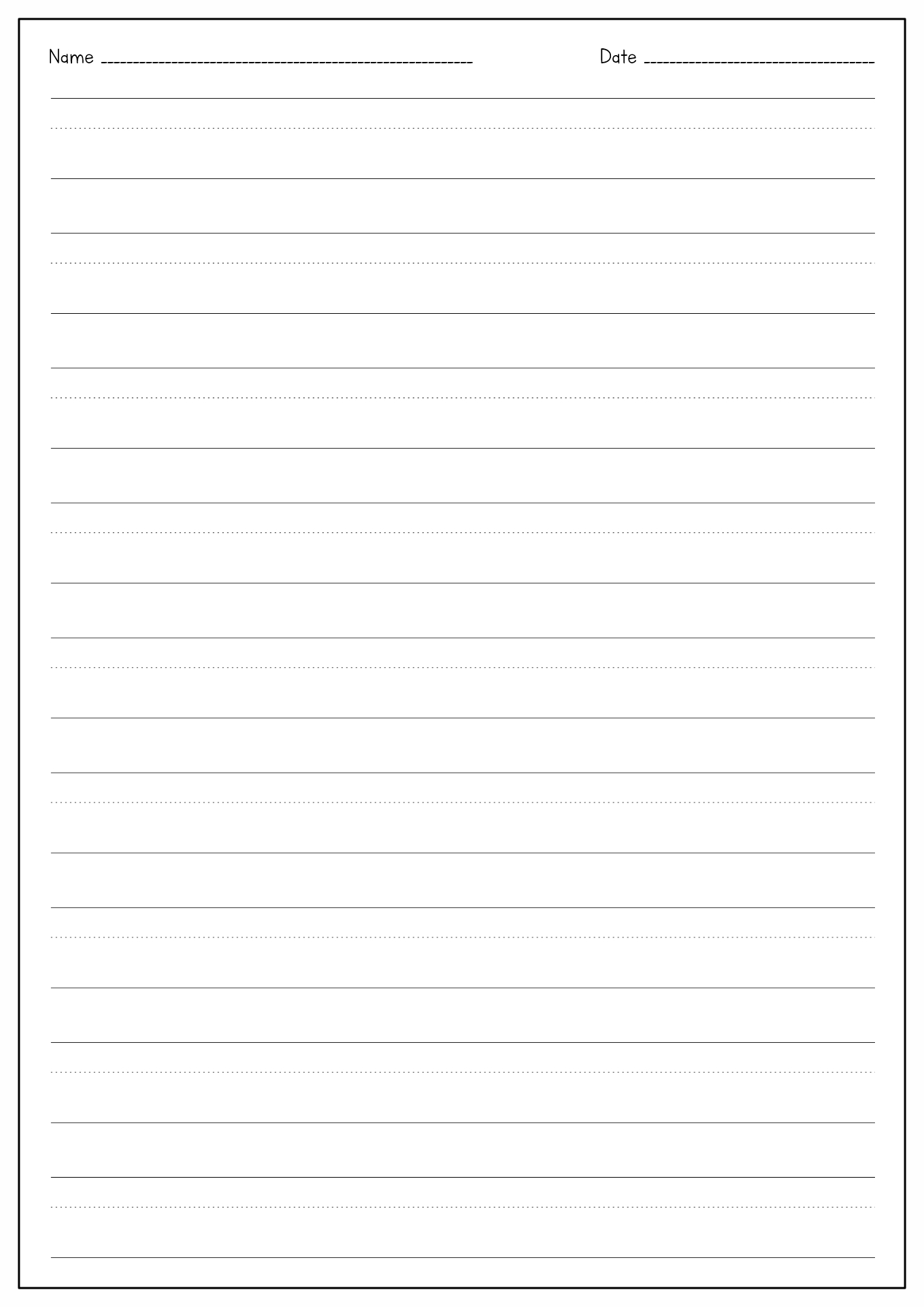 Printable Lined Writing Paper