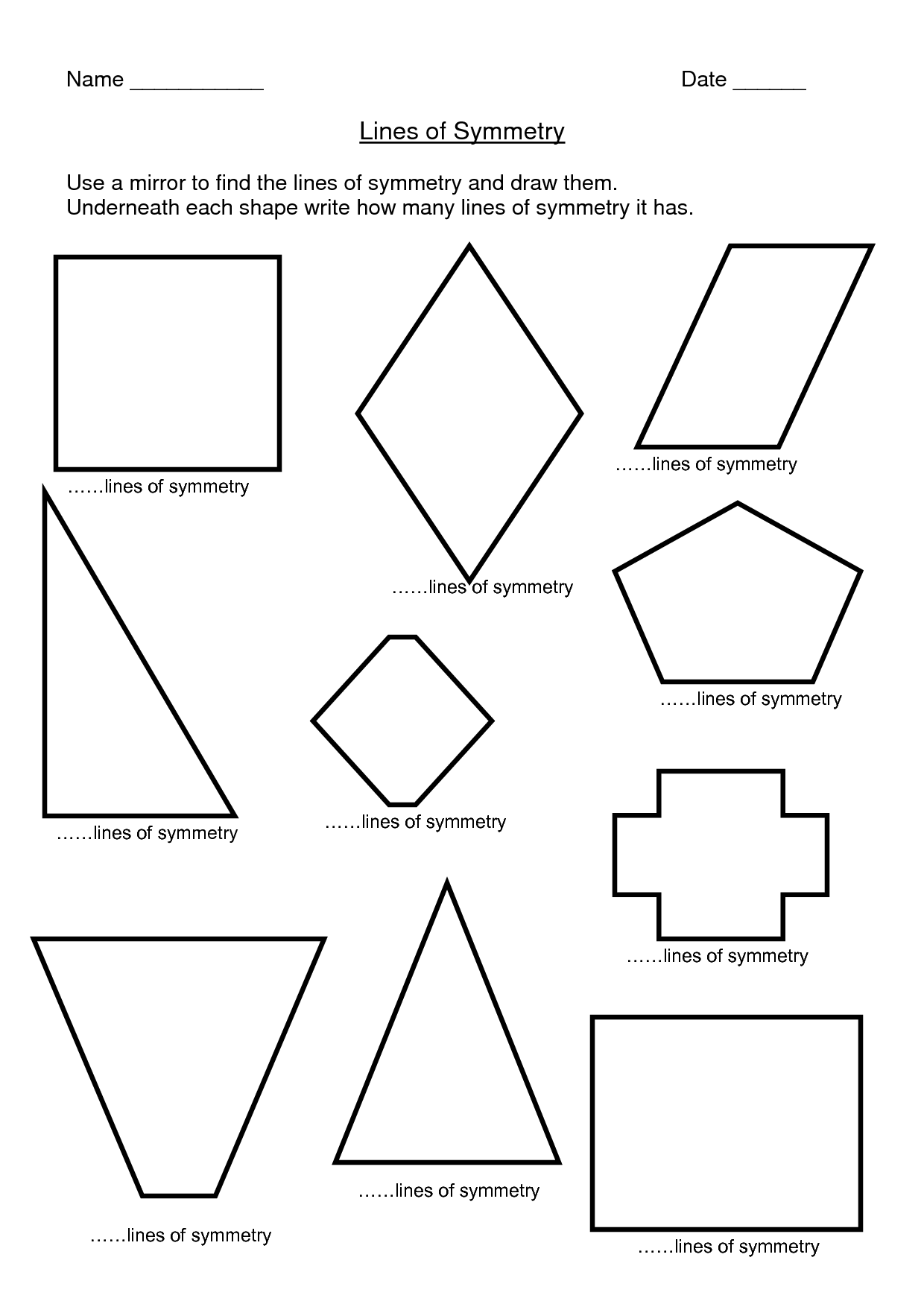 Shapes with Lines of Symmetry Image