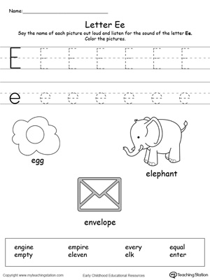 Words Starting with the Letter E Image