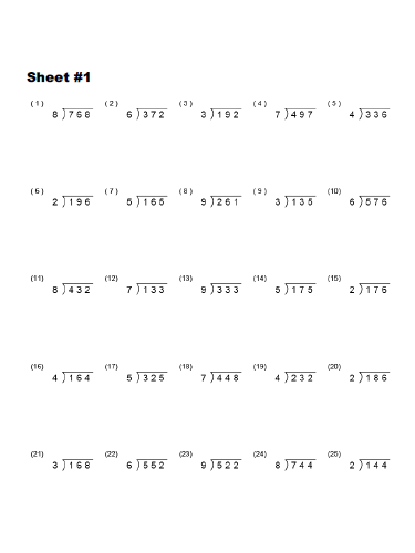 5th Grade Long Division Worksheets Image
