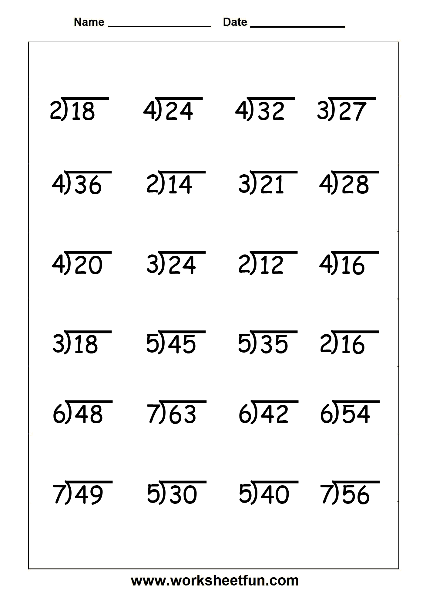 3rd Grade Worksheets Multiplication Division