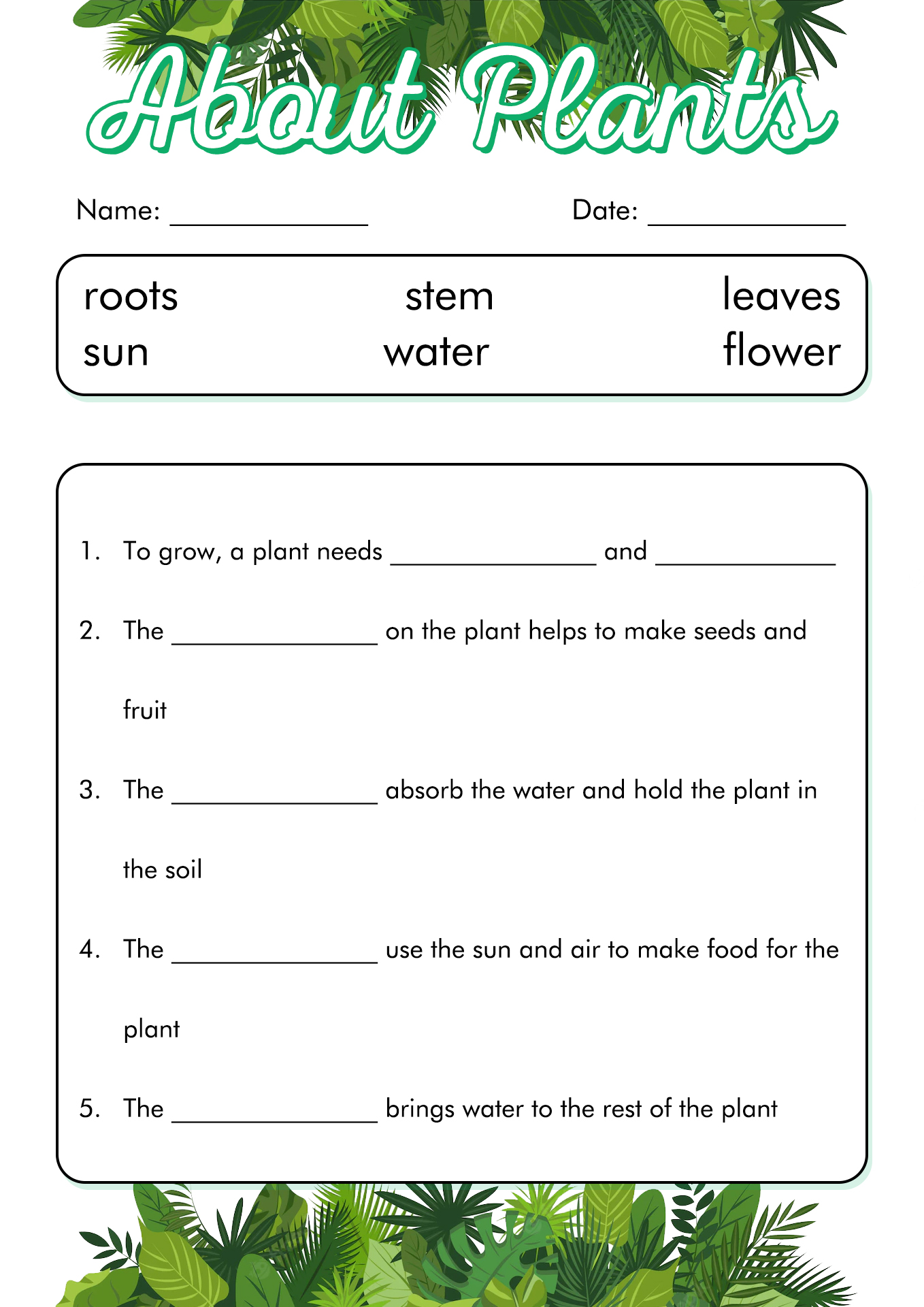 Elementary Science Worksheets