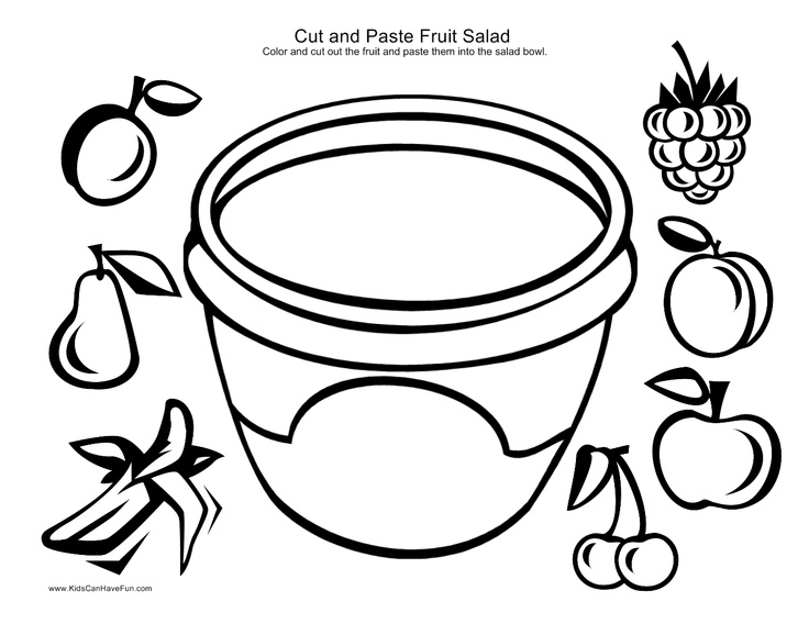 Fruit Salad Cut and Paste Activity Image