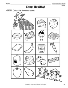 Kindergarten Health Worksheets Nutrition Image