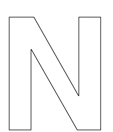 Large Letter N Template Image