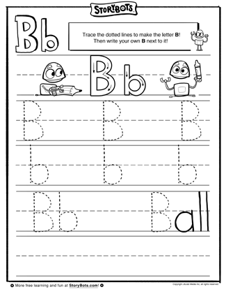 Letter B Tracing Sheets Image
