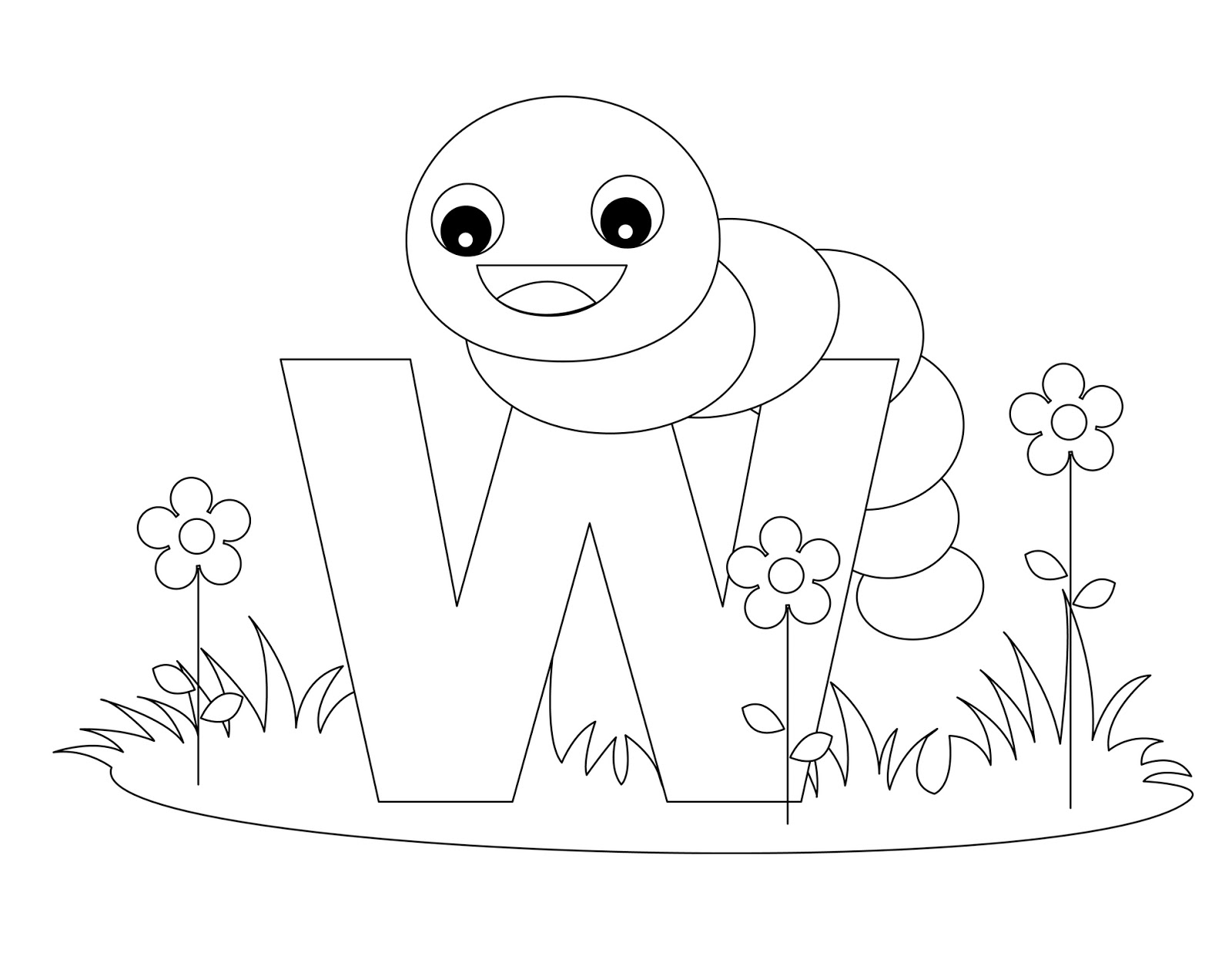 Preschool Letter W Coloring Pages Image