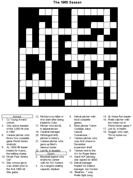 Printable Crossword Puzzles Word Image