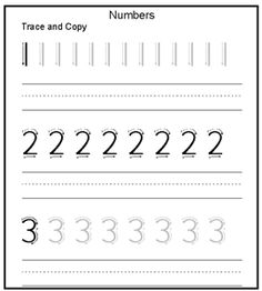 Printable Number Writing Worksheets Image