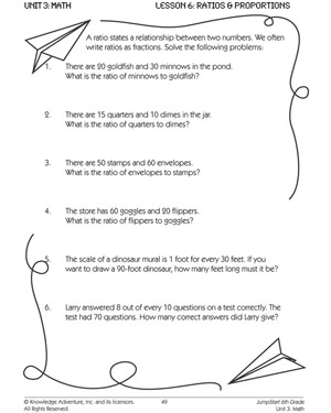 Ratio Proportion Worksheets 6th Grade Math Image