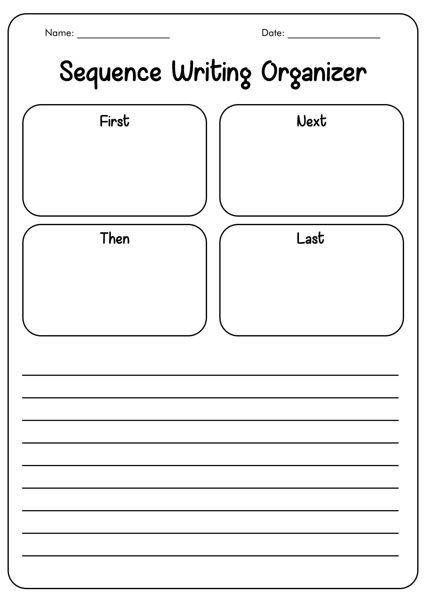 Sequencing Writing Graphic Organizers Printables