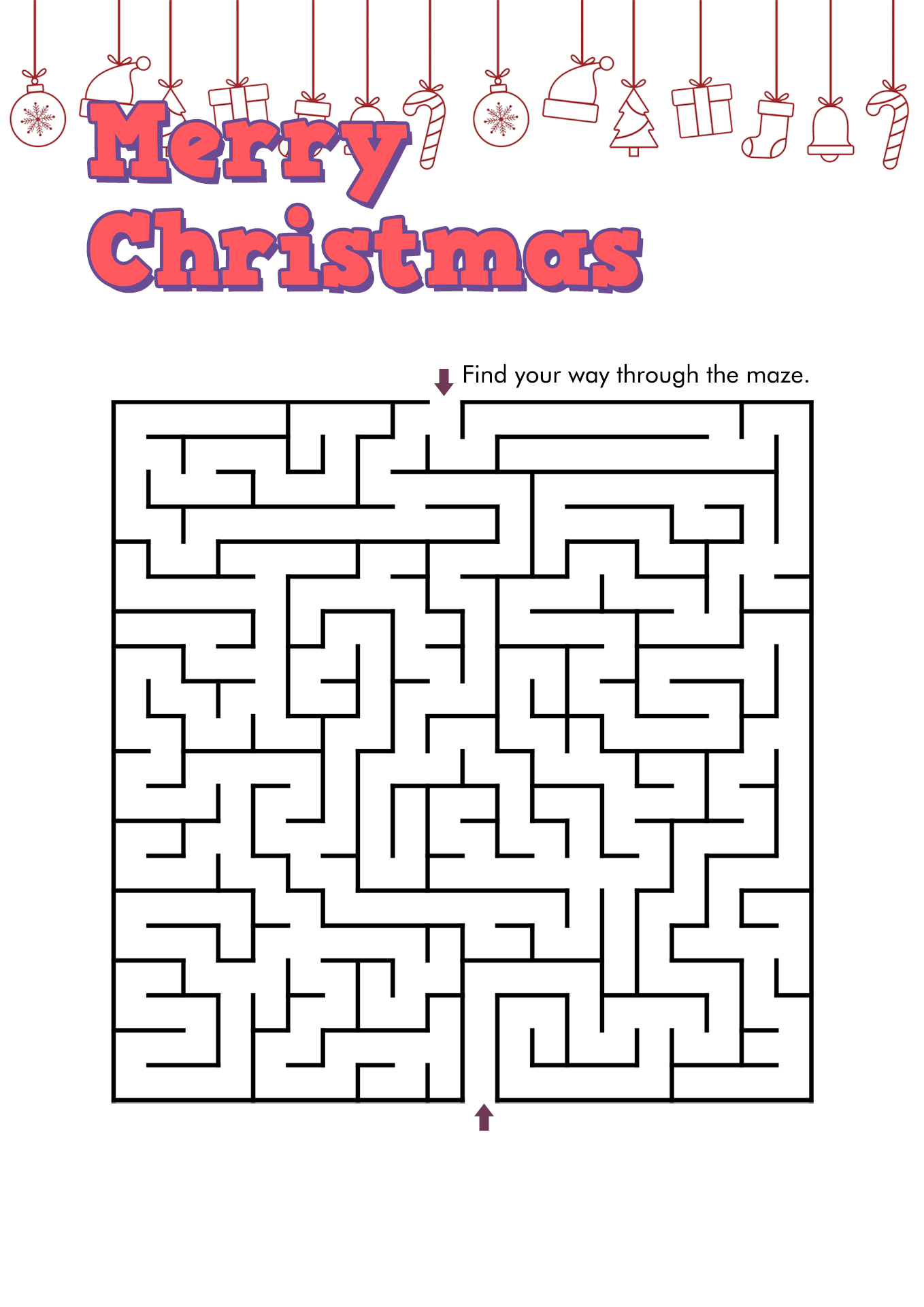 Sunday School Christmas Maze Image
