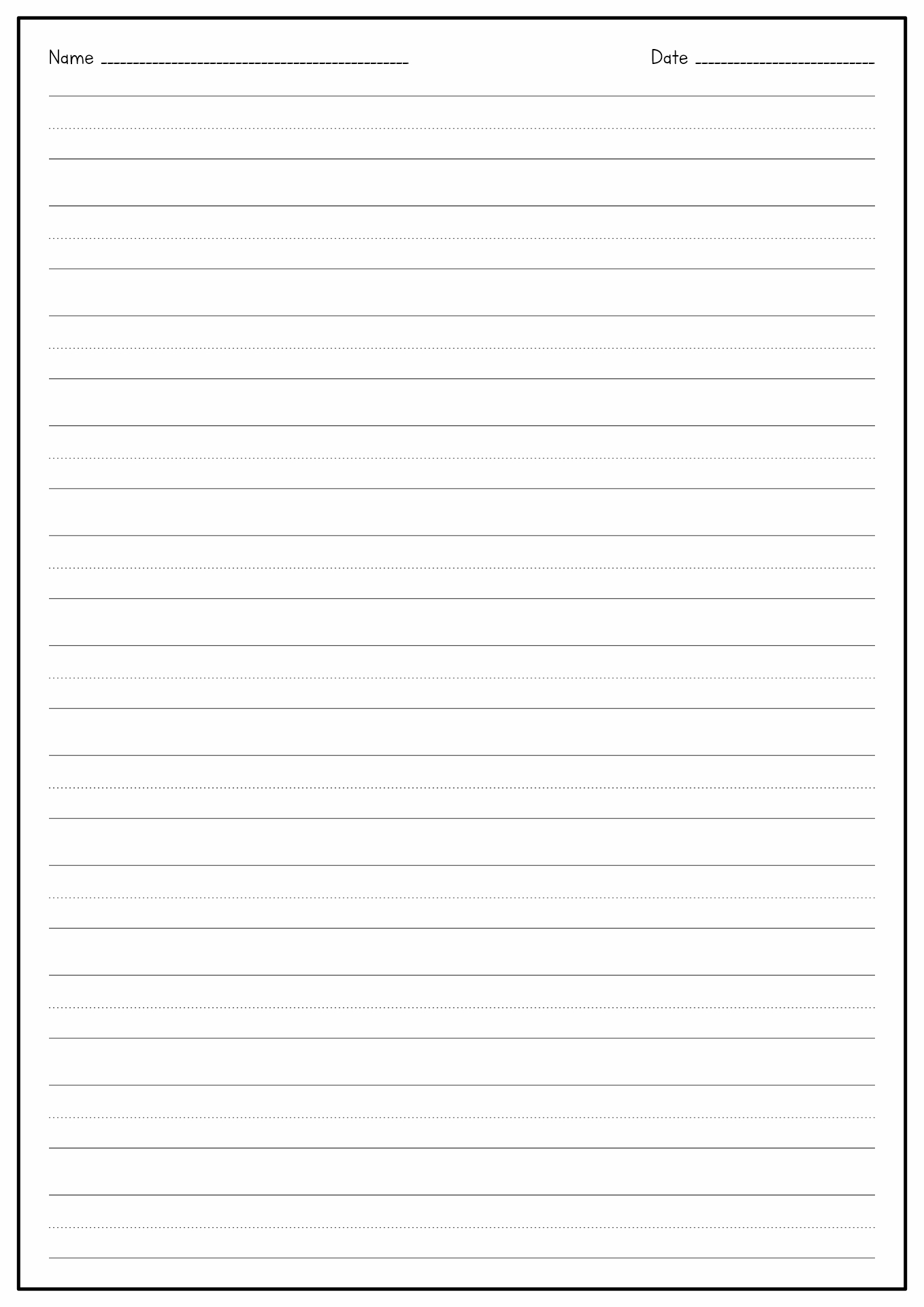 2nd Grade Writing Paper Template Image