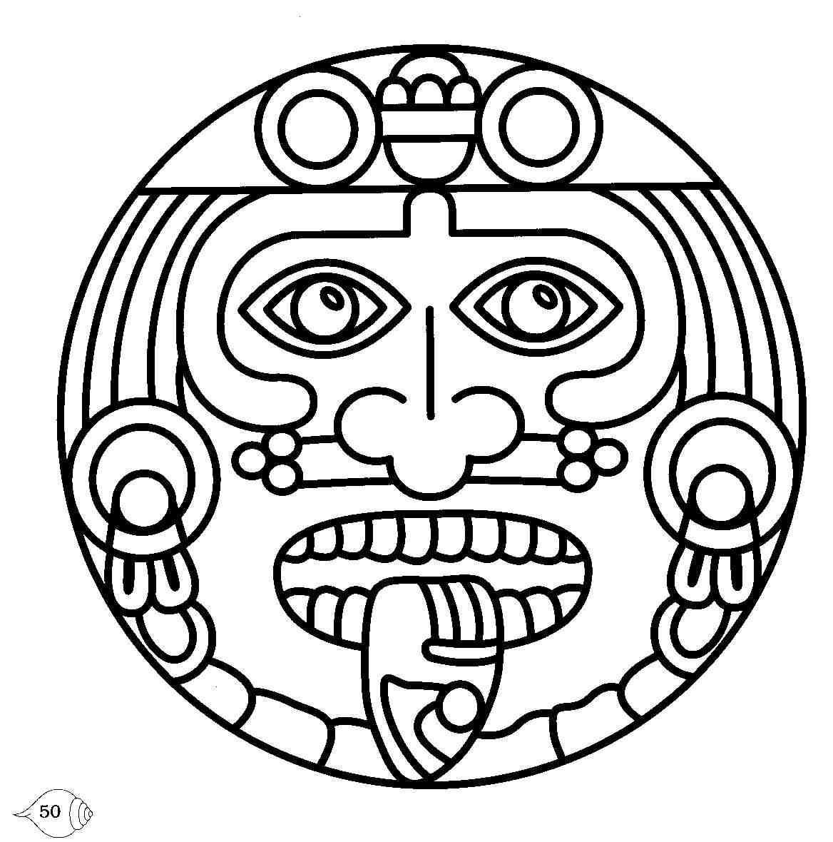 Aztec Symbol Coloring Pages Image