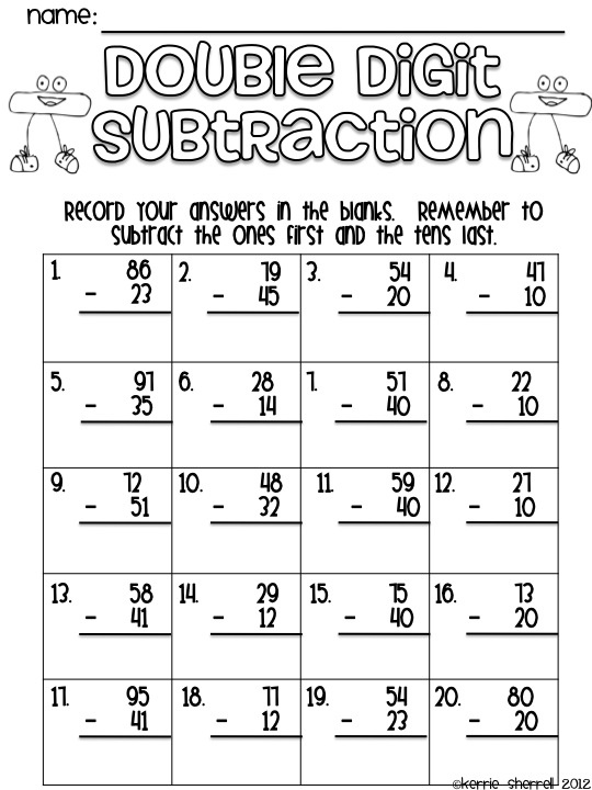 Double-Digit Subtraction without Regrouping Image