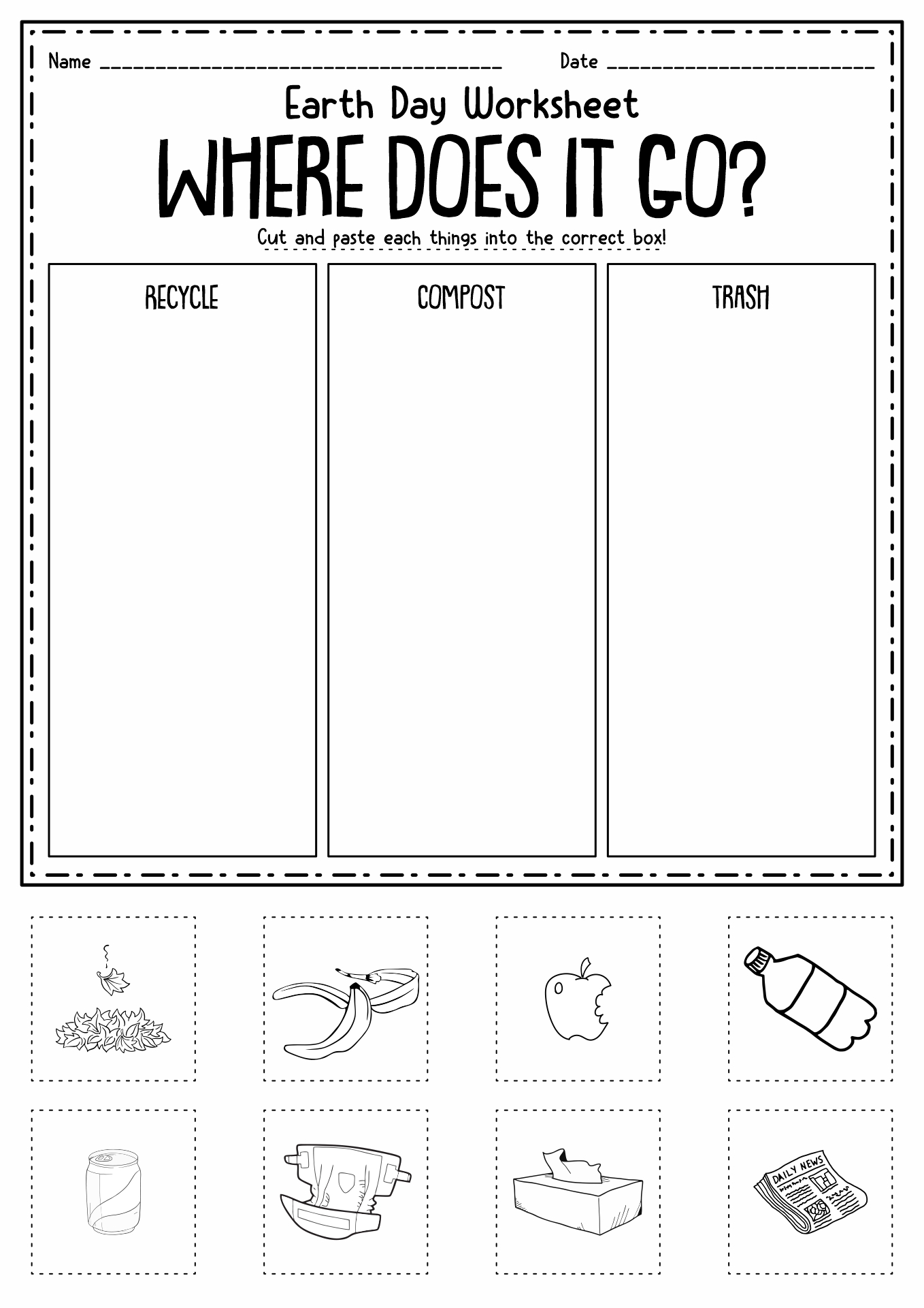 Earth Day Worksheets First Grade