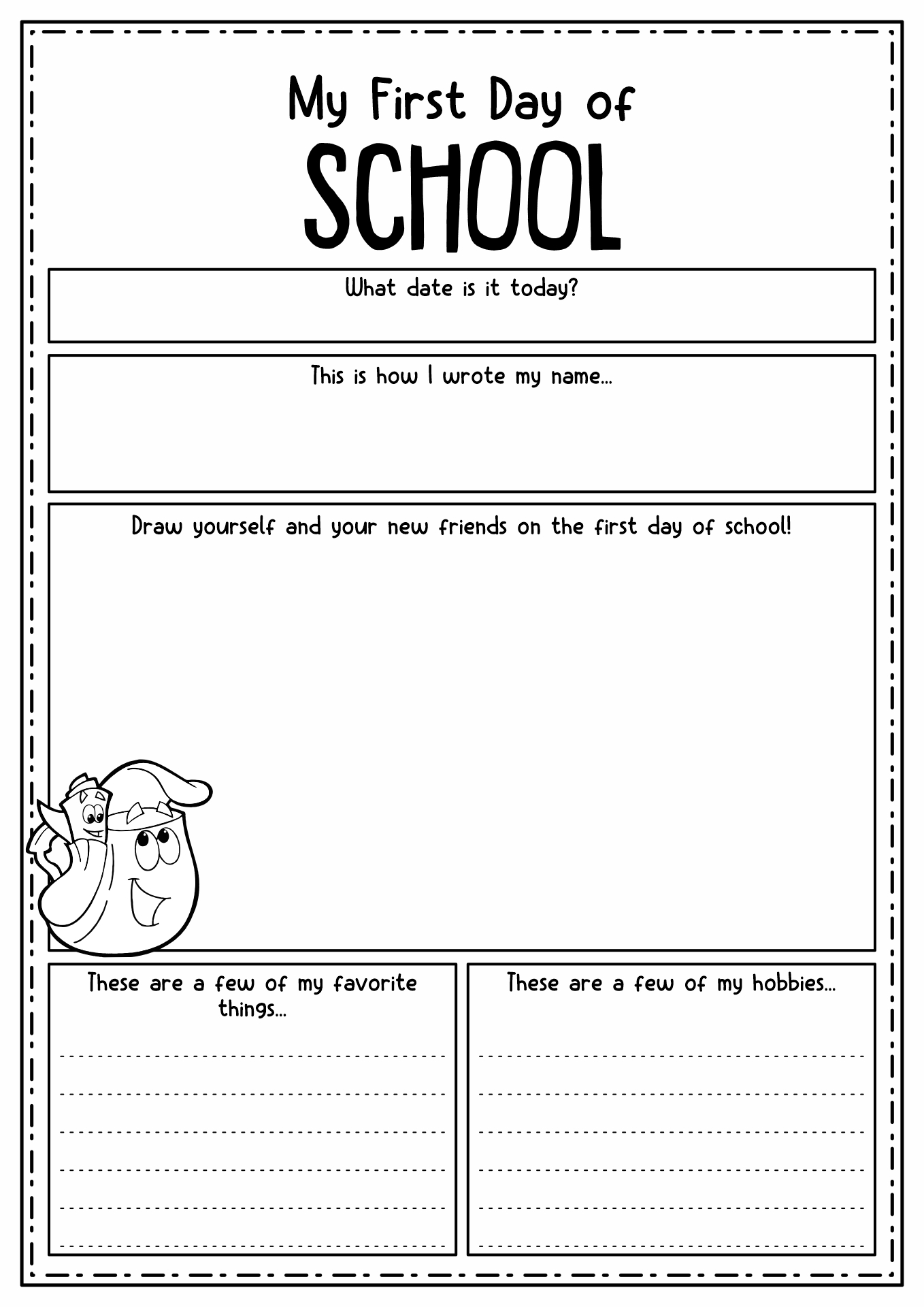 First Day of School Activities 1st Grade Image