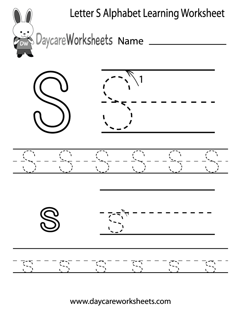 Free Printable Preschool Letter S Worksheet Image