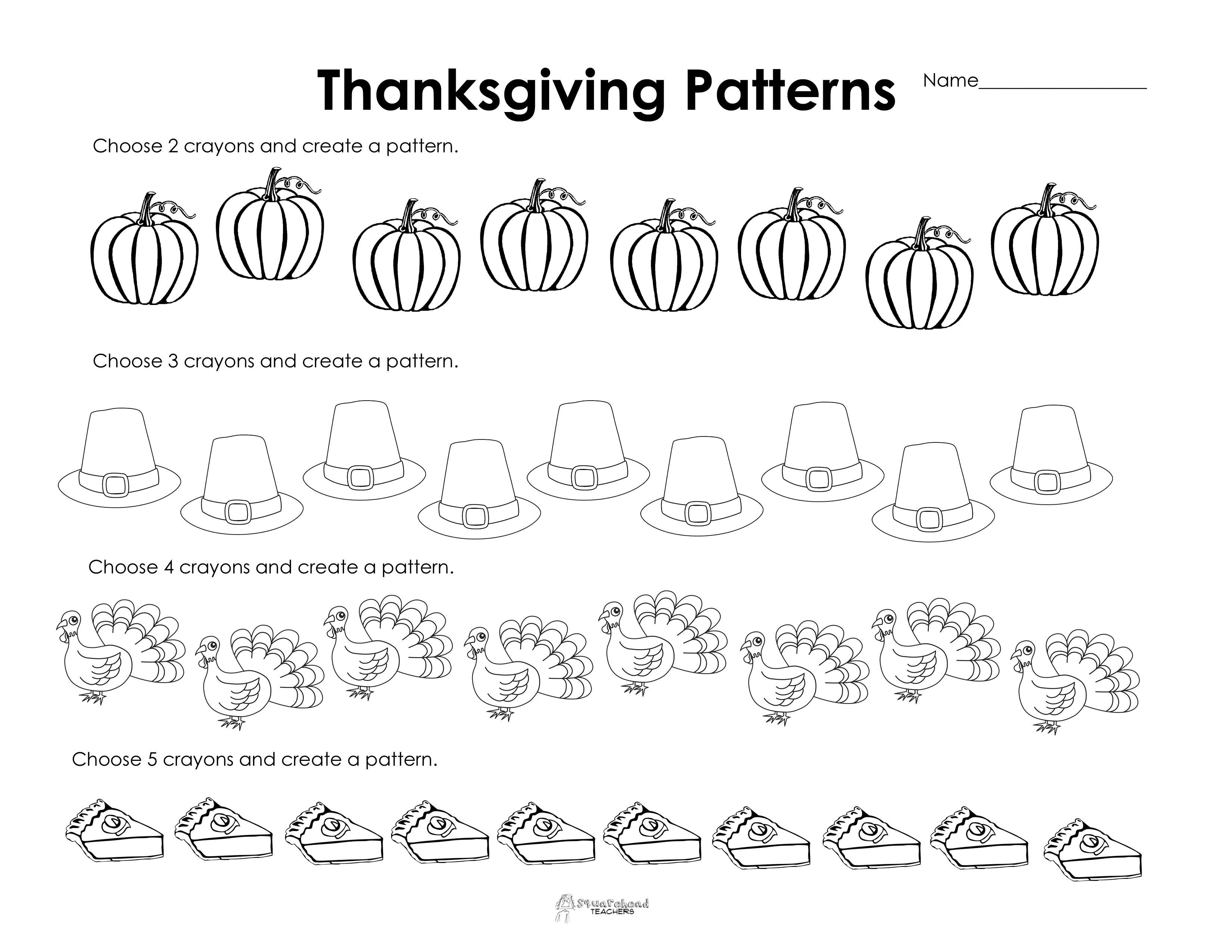 Free Printable Thanksgiving Worksheets for First Grade Image