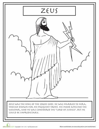 Greek God Coloring Worksheets Image