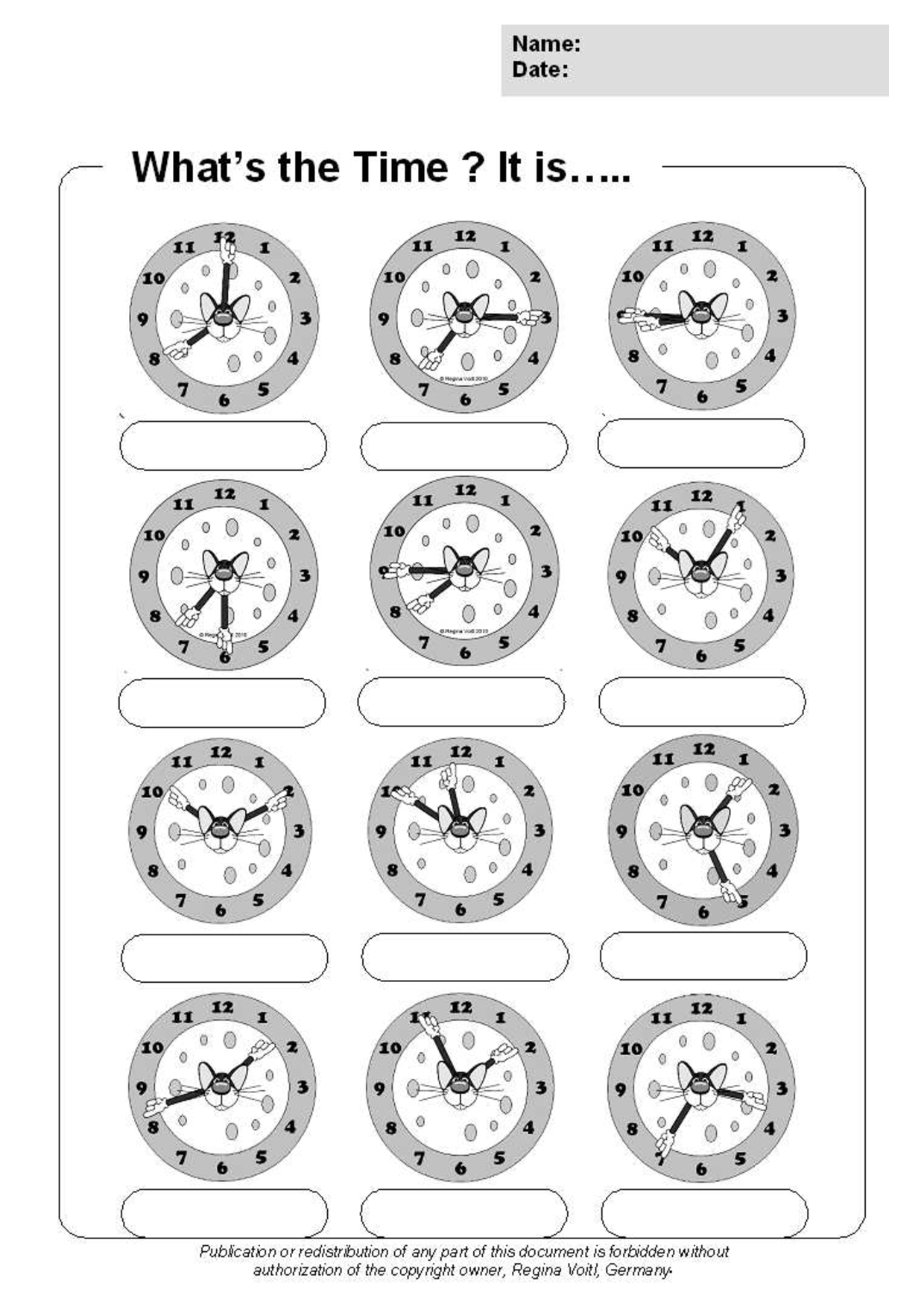 Half Past Clock Worksheets