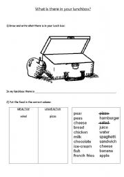 Healthy Lunch Box Worksheet Image