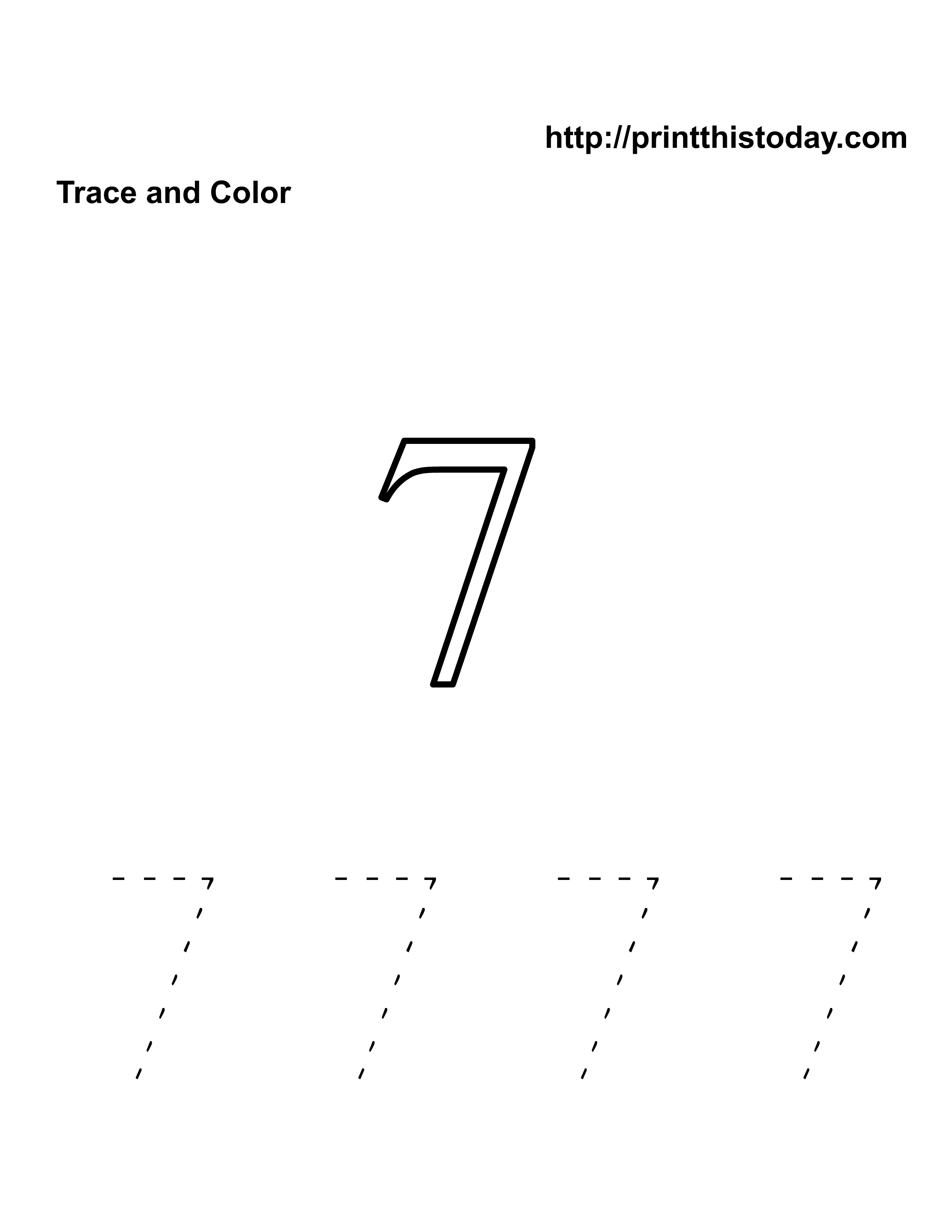 Multiplication Worksheets Number 7 Test