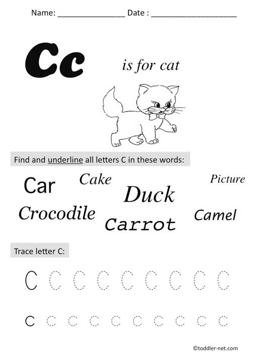 Letter C Worksheets Preschool Image