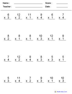 Math Multiplication Worksheets Image