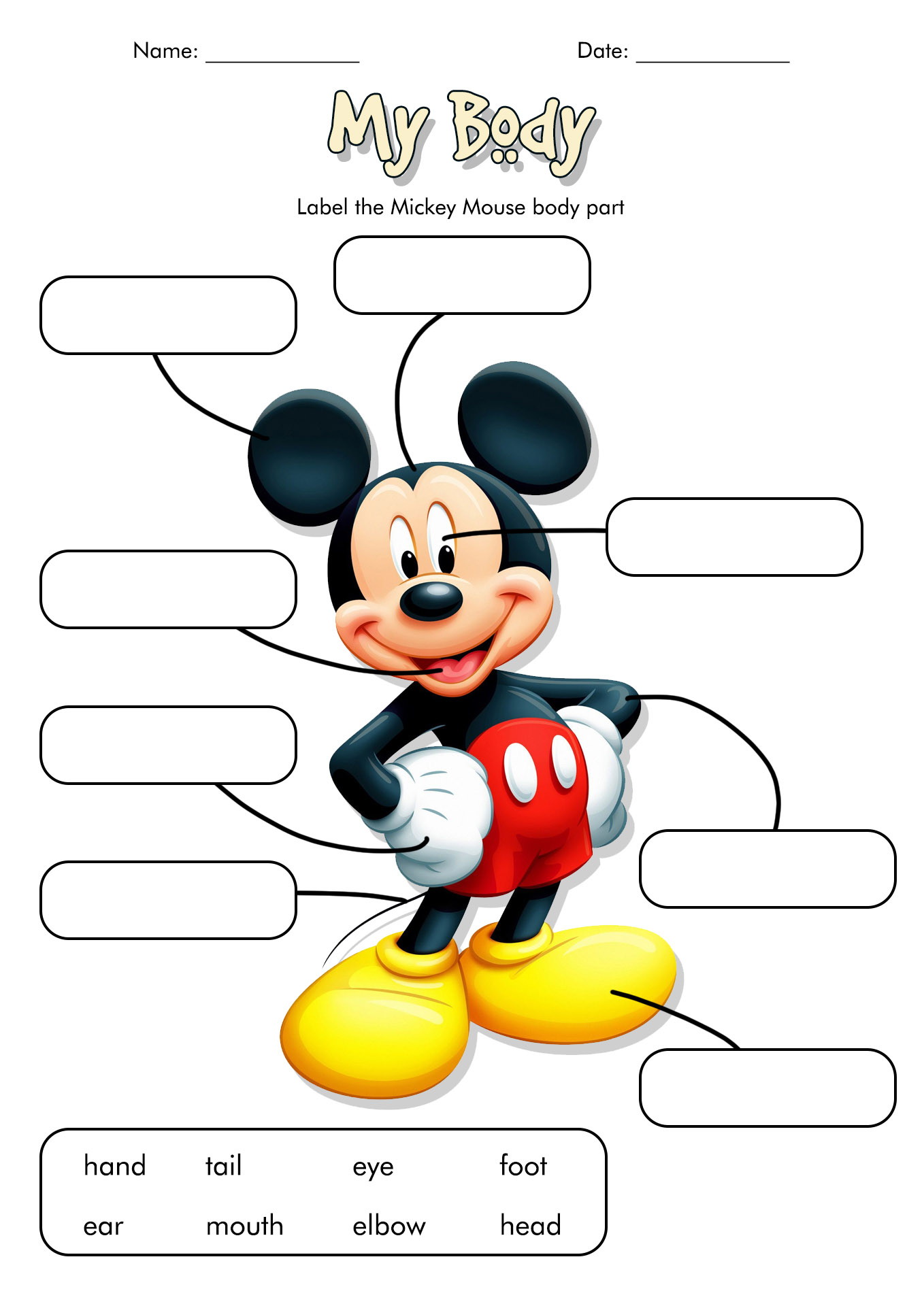 Mickey Mouse Printable Worksheets