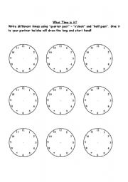 O Clock Worksheets Half Past And Image